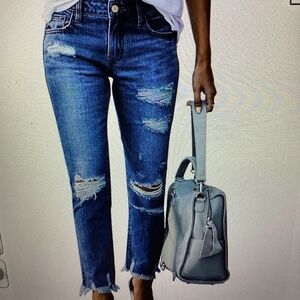 Skinny Leg Distressed Jeans